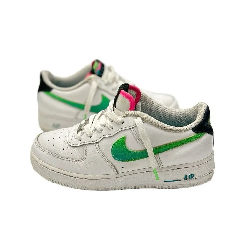 Nike Air Force 1 '07 LV8 White Aquamarine Green Strike DJ5154-100 Size US 7Y‎